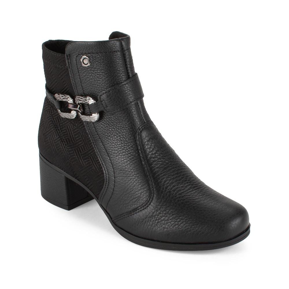 Bota Campesí Em Couro de Salto Bloco Feminina CE371