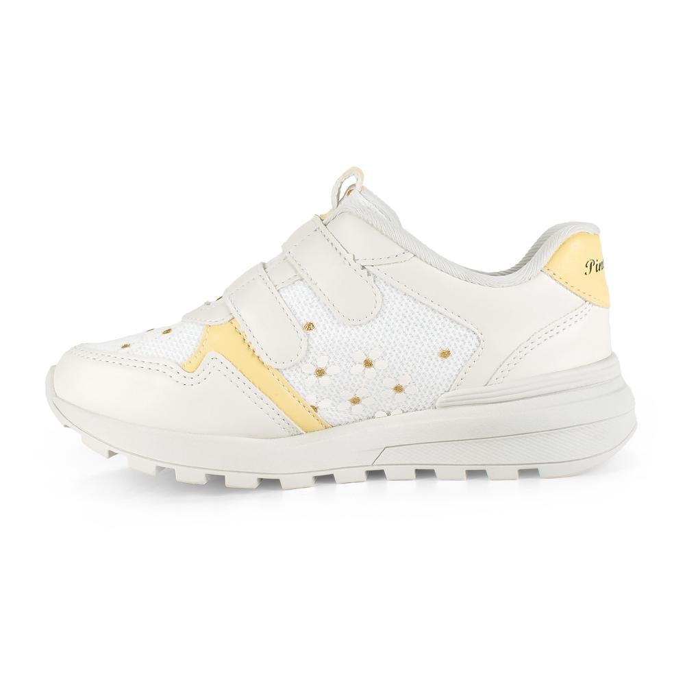 Tênis Pink Cats Infantil Jogging V6221 Branco/Amarelo 5