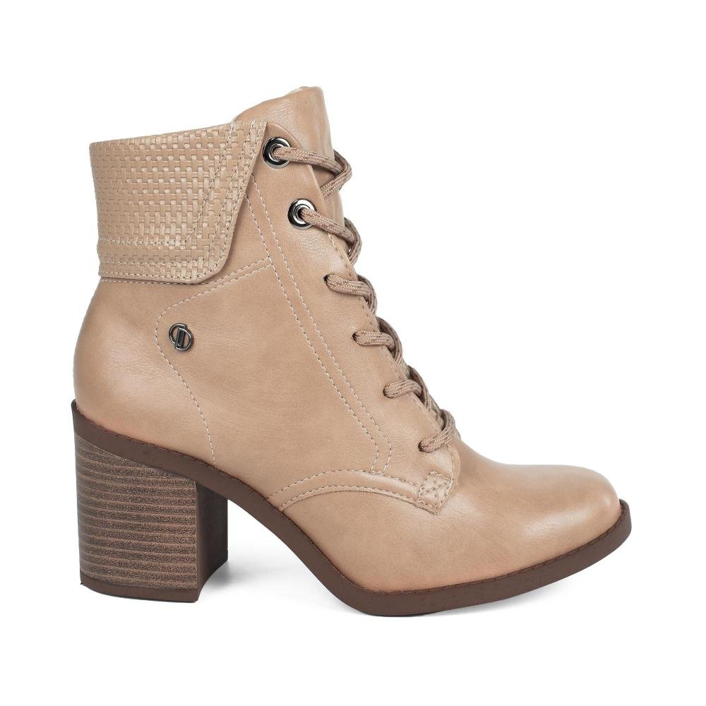 Bota Coturno Dakota de Salto Bloco Feminina D2582 Bege 3