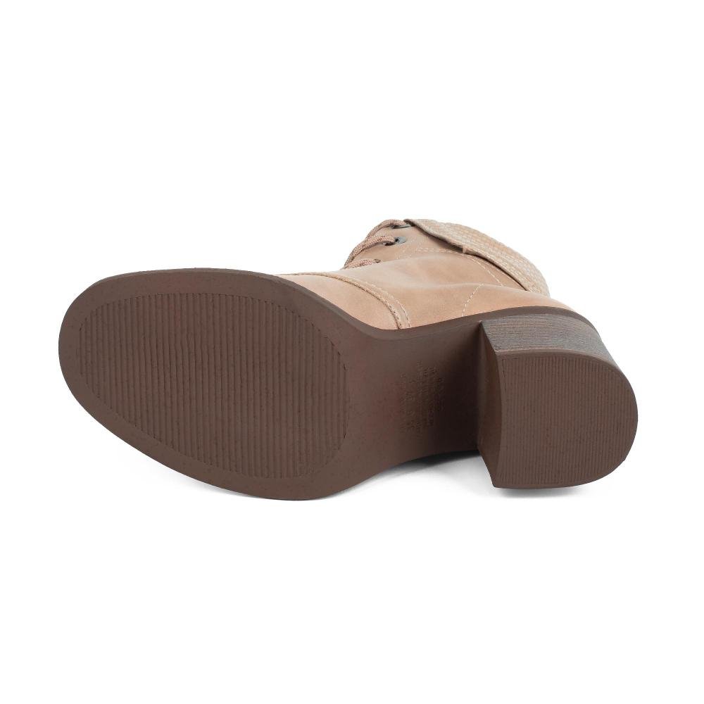 Bota Coturno Dakota de Salto Bloco Feminina D2582 Bege 5