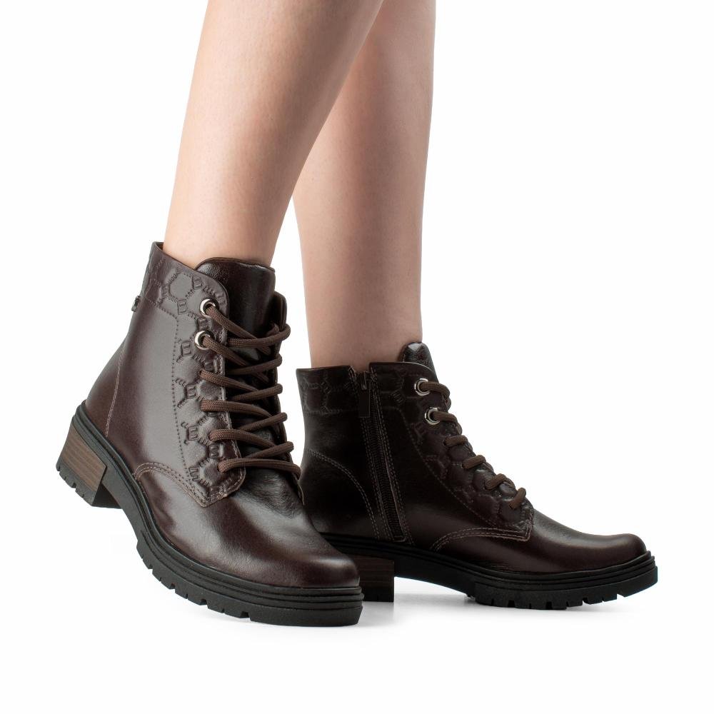 Bota Coturno Dakota Em Couro Feminina D2412 Café 2