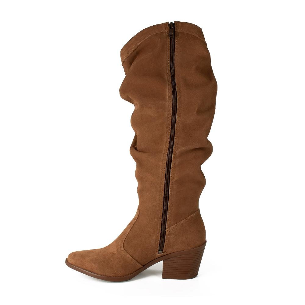 Bota Dakota de Cano Longo Em Couro Feminina D2572 Marrom 3