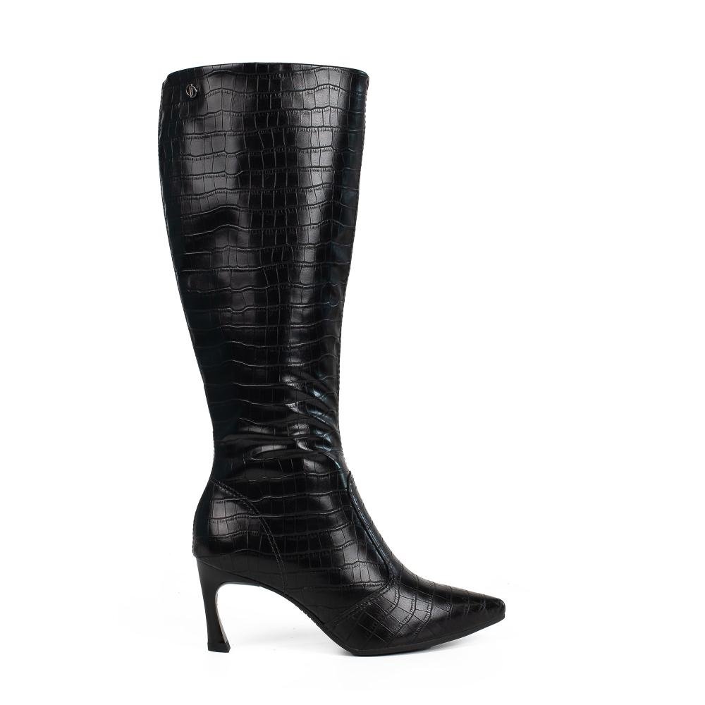 Bota Dakota de Cano Longo Feminina D2593 Preto Textura 3