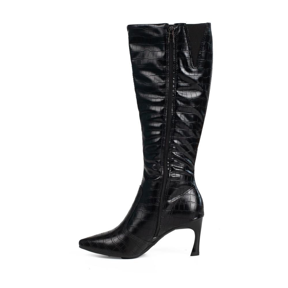 Bota Dakota de Cano Longo Feminina D2593 Preto Textura 4