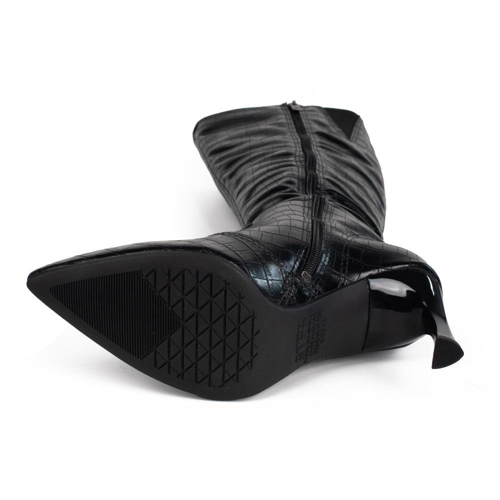 Bota Dakota de Cano Longo Feminina D2593 Preto Textura 5