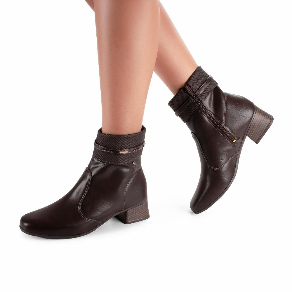 Bota Mississipi de Cano Curto Feminina J1052 Café 2