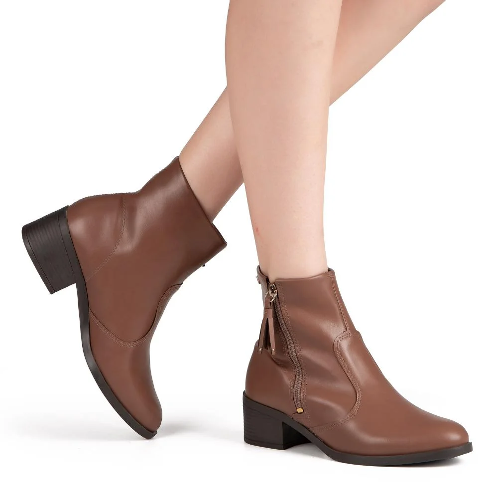 Bota Mississipi de Cano Curto Feminina J1442 Marrom 2