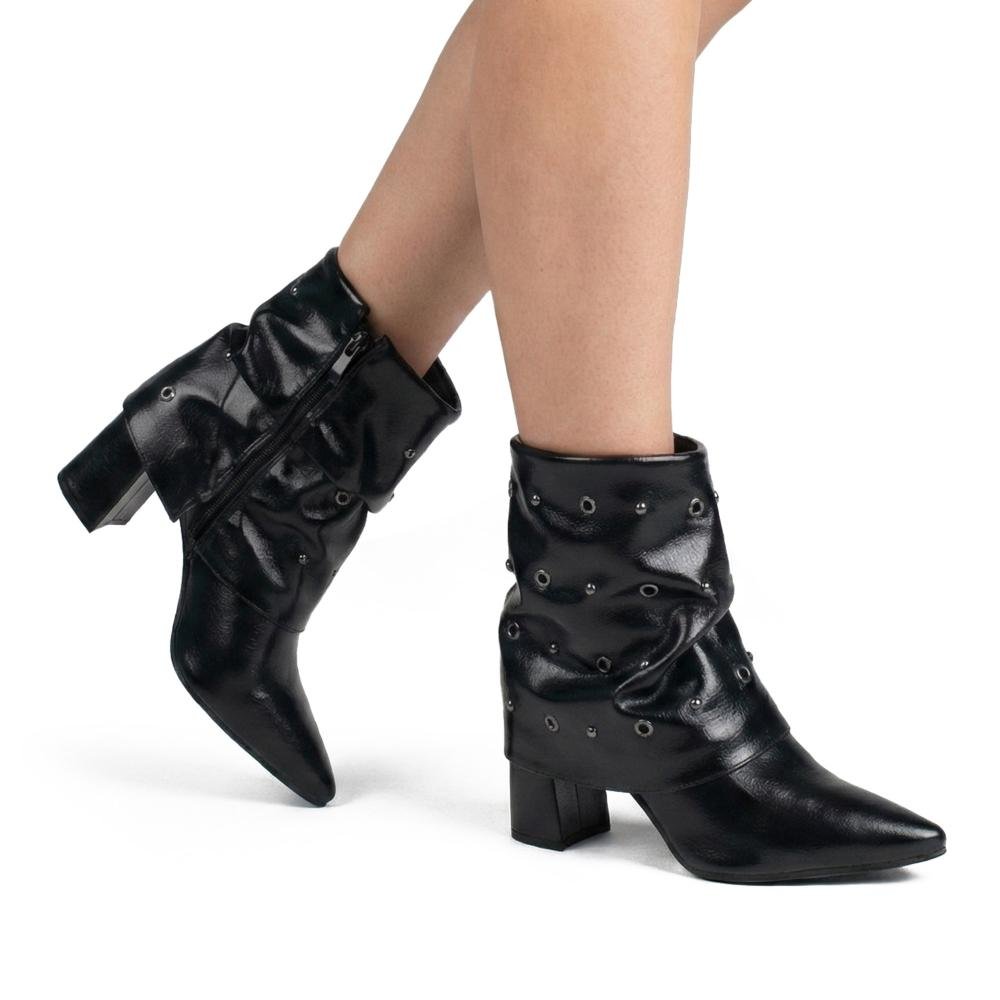 Bota Tanara de Cano Curto Feminina T9562 Preto 2