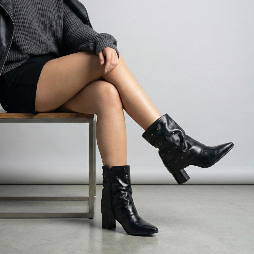 Bota Tanara de Cano Curto Feminina T9562 Preto 7