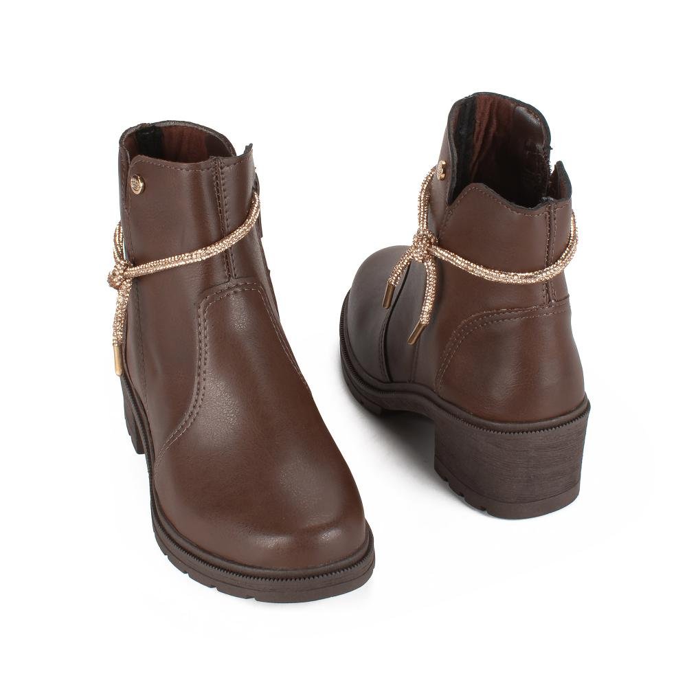 Bota Pink Cats Infantil de Cano Curto V6394 Marrom 5