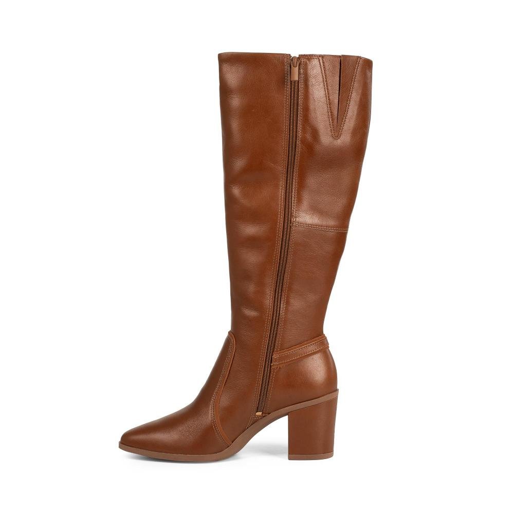 Bota Tanara Em Couro de Cano Longo Feminina T9582 Marrom 4