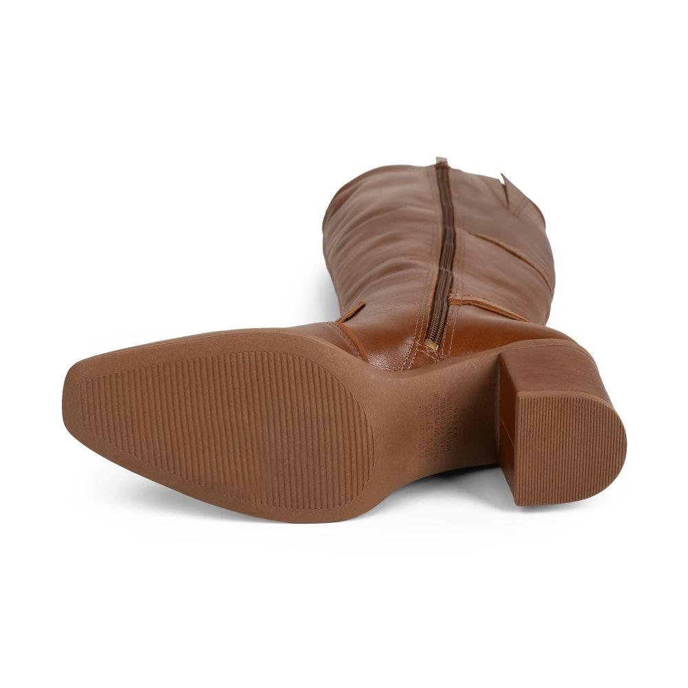 Bota Tanara Em Couro de Cano Longo Feminina T9582 Marrom 5