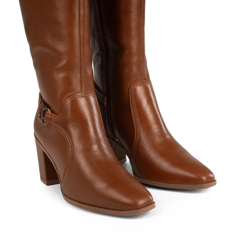 Bota Tanara Em Couro de Cano Longo Feminina T9582 Marrom 6