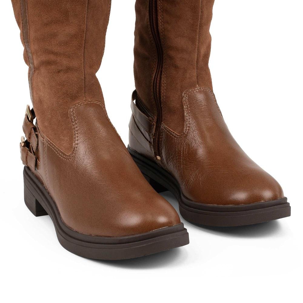 Bota Tanara Em Couro de Cano Longo Feminina T9601 Marrom 5