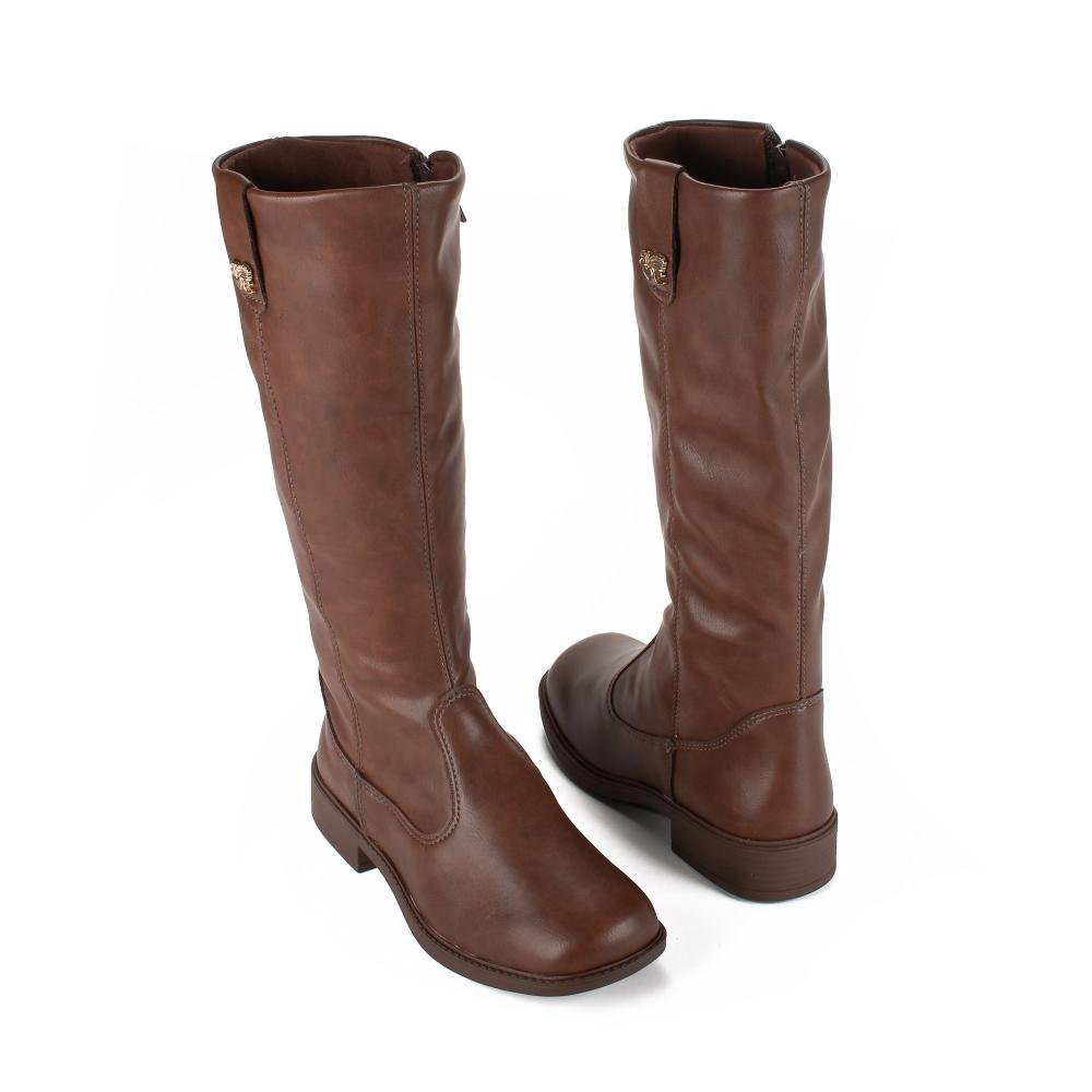 Bota Pink Cats Infantil de Cano Longo V6402 Marrom 6