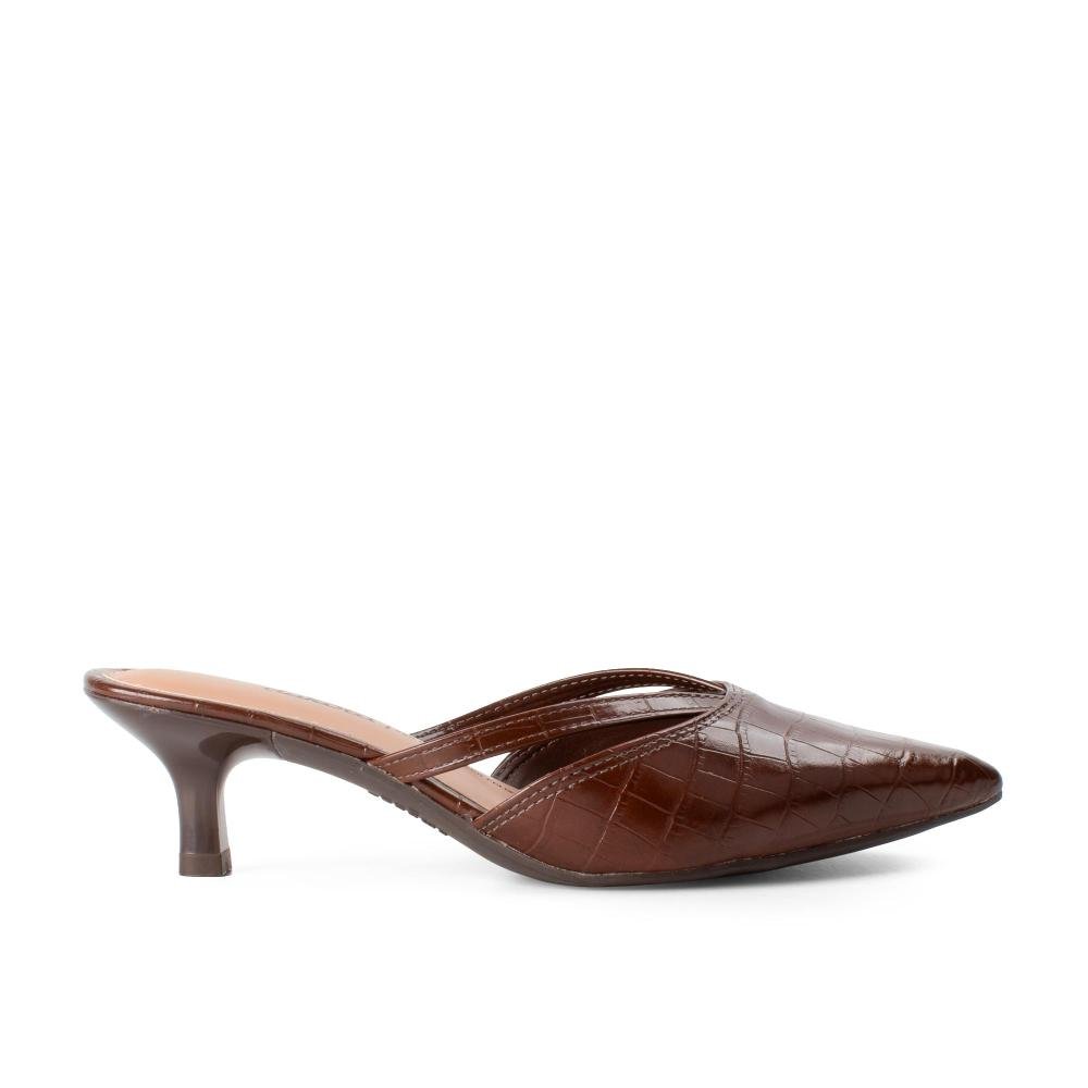 Mule Dakota de Salto Baixo Feminino D2372 Marrom 3