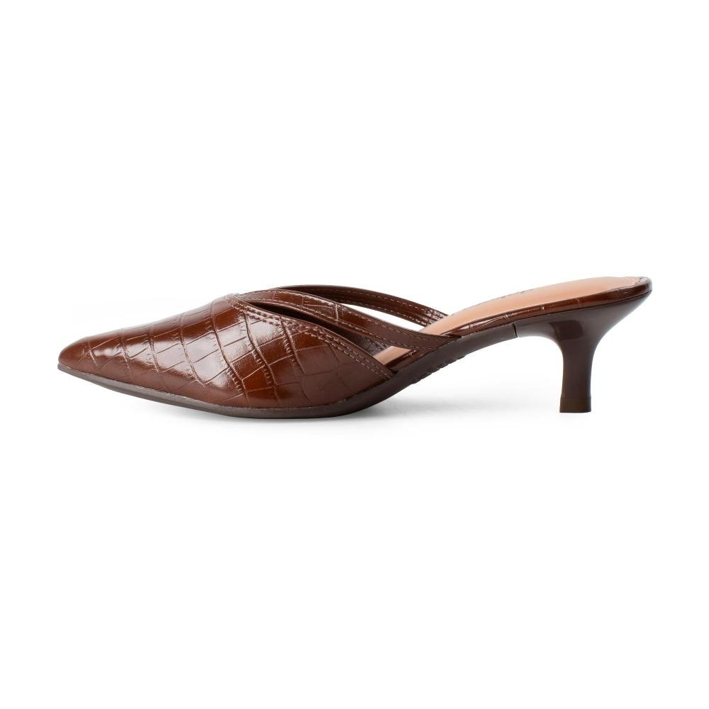 Mule Dakota de Salto Baixo Feminino D2372 Marrom 4