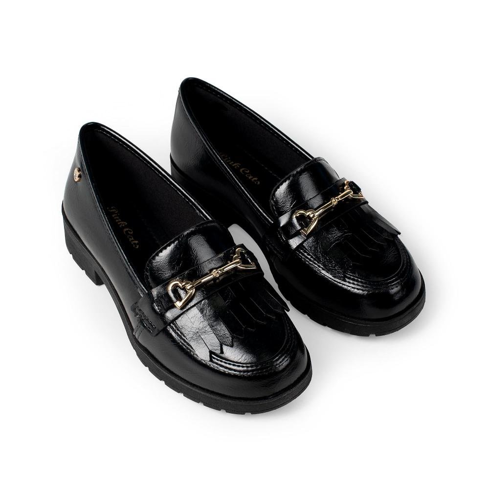 Sapato Pink Cats Infantil Loafer V6331 Preto 2