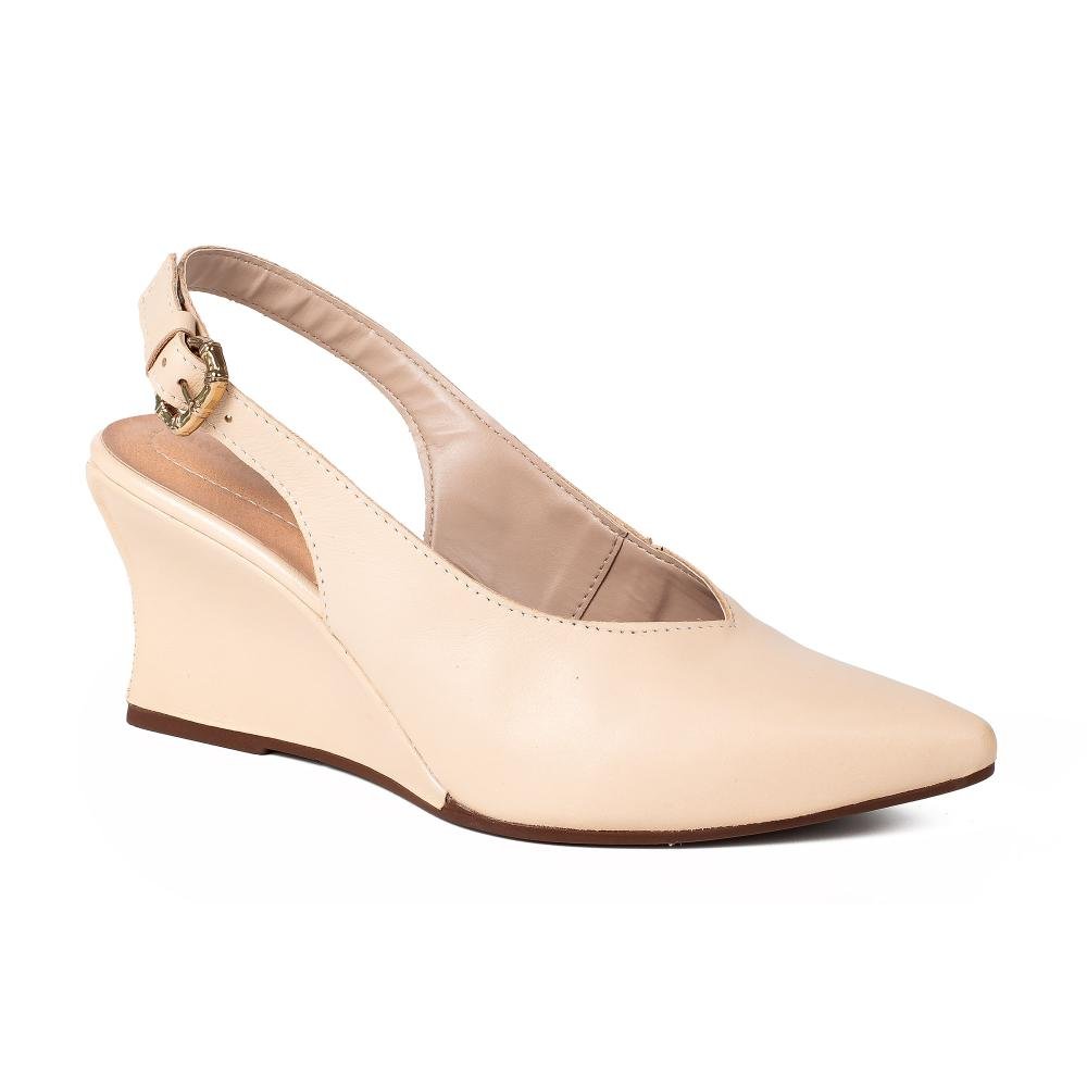 Sapato Tanara Em Couro Anabela Feminino T9514