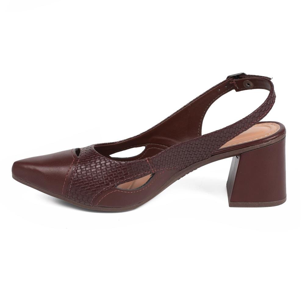 Scarpin Dakota de Salto Bloco Feminino D2351 Bordô 4