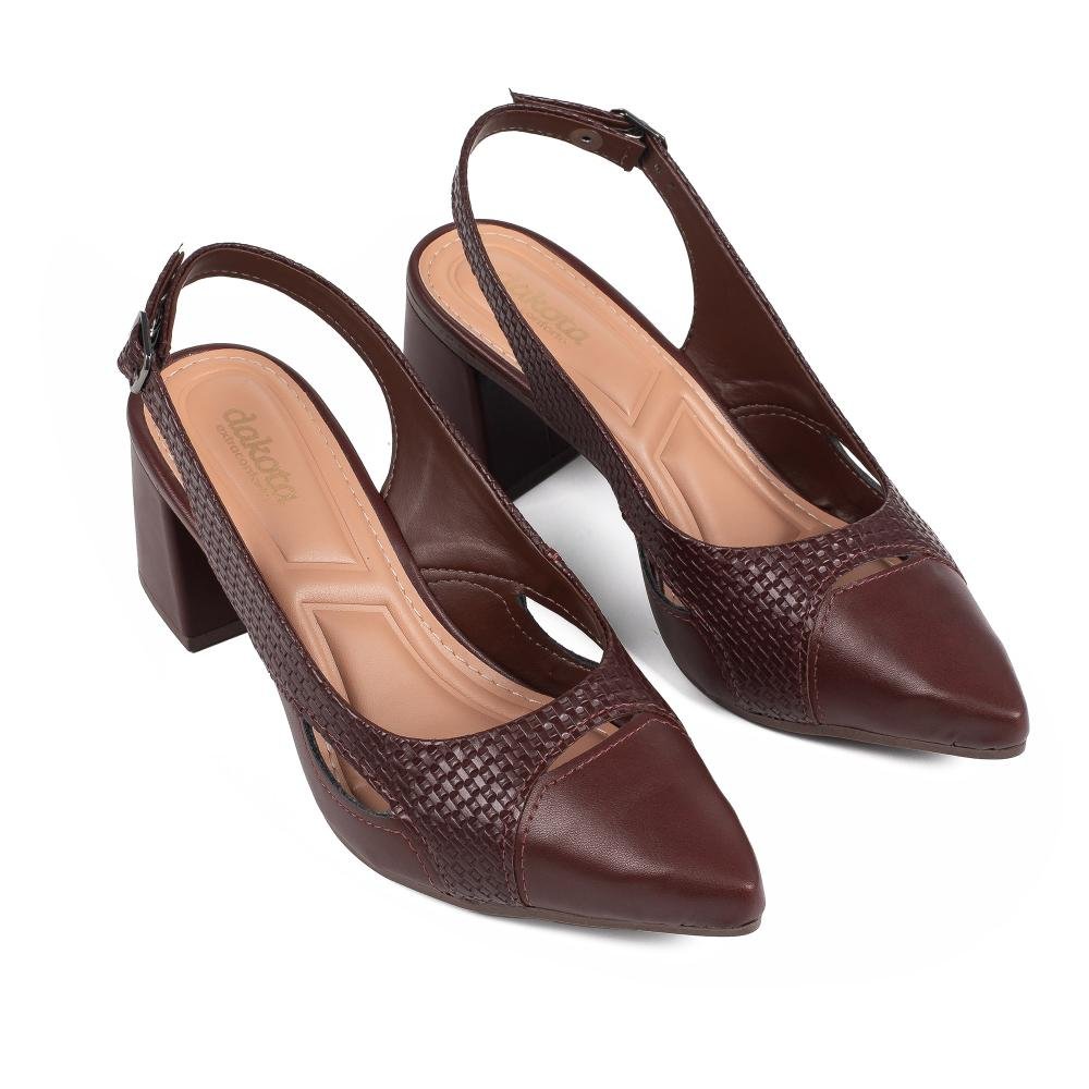 Scarpin Dakota de Salto Bloco Feminino D2351 Bordô 6