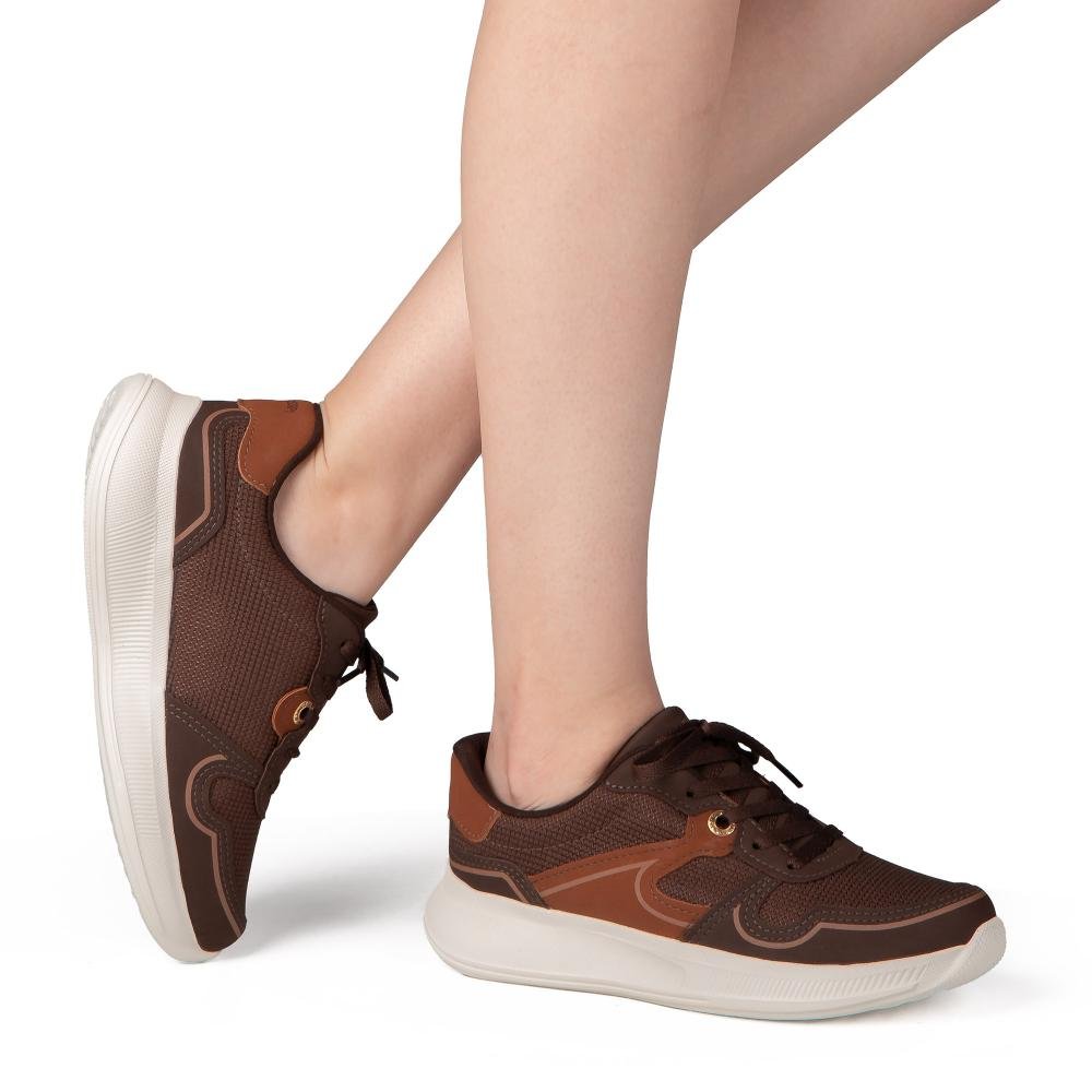 Tênis Mississipi Jogging Feminino J1753 Marrom 2