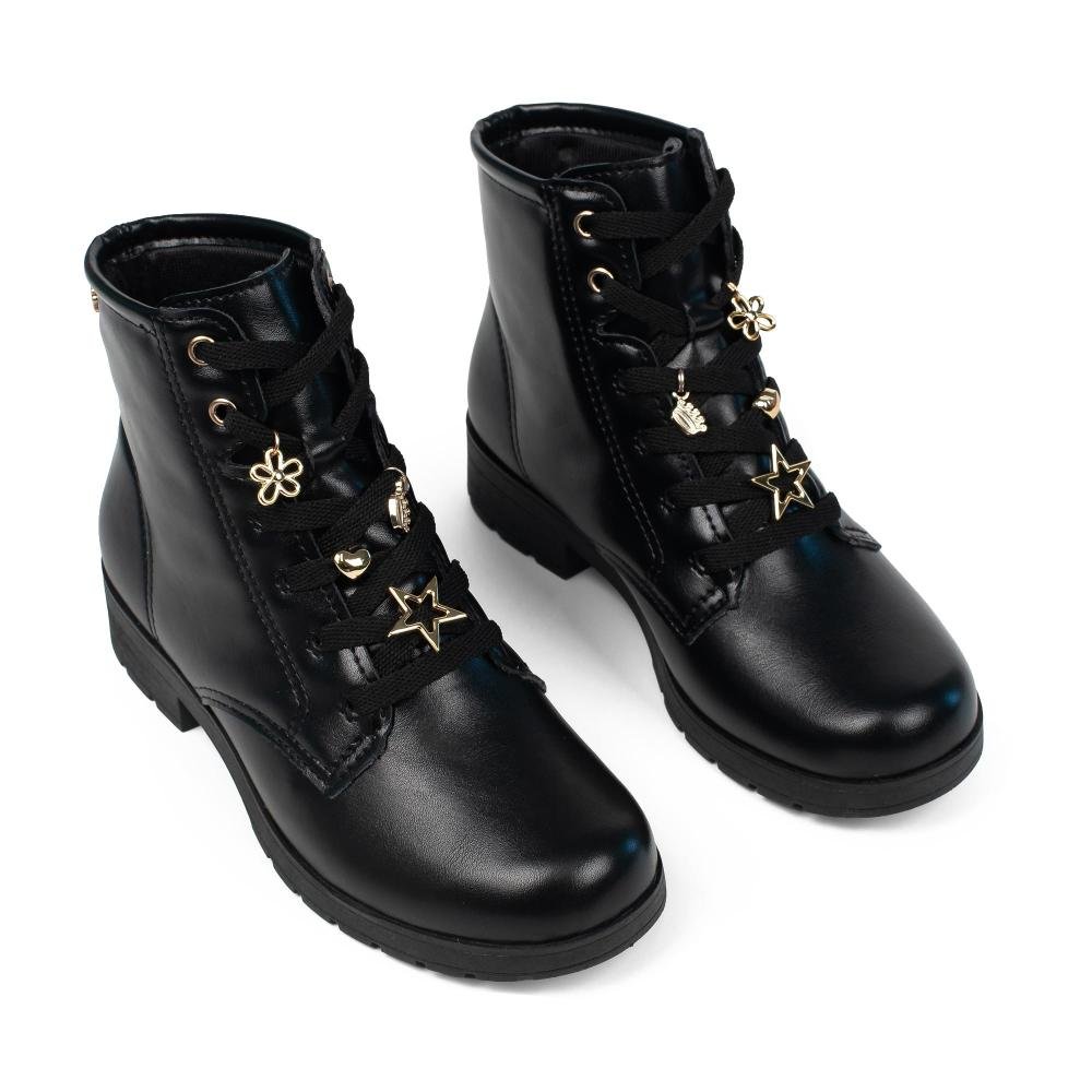 Bota Coturno Pink Cats Infantil V6055 Preto 6