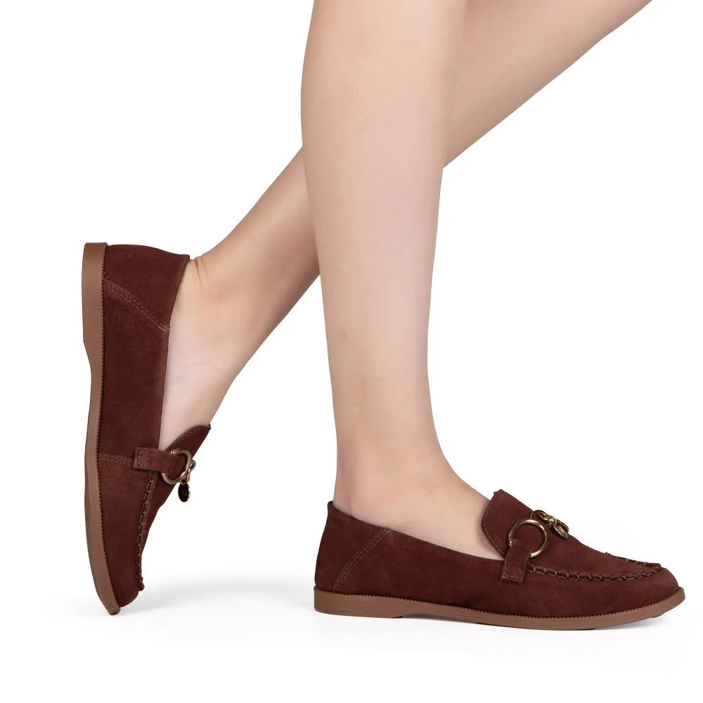 Mocassim Tanara Em Couro Feminino T9491 Marrom 2