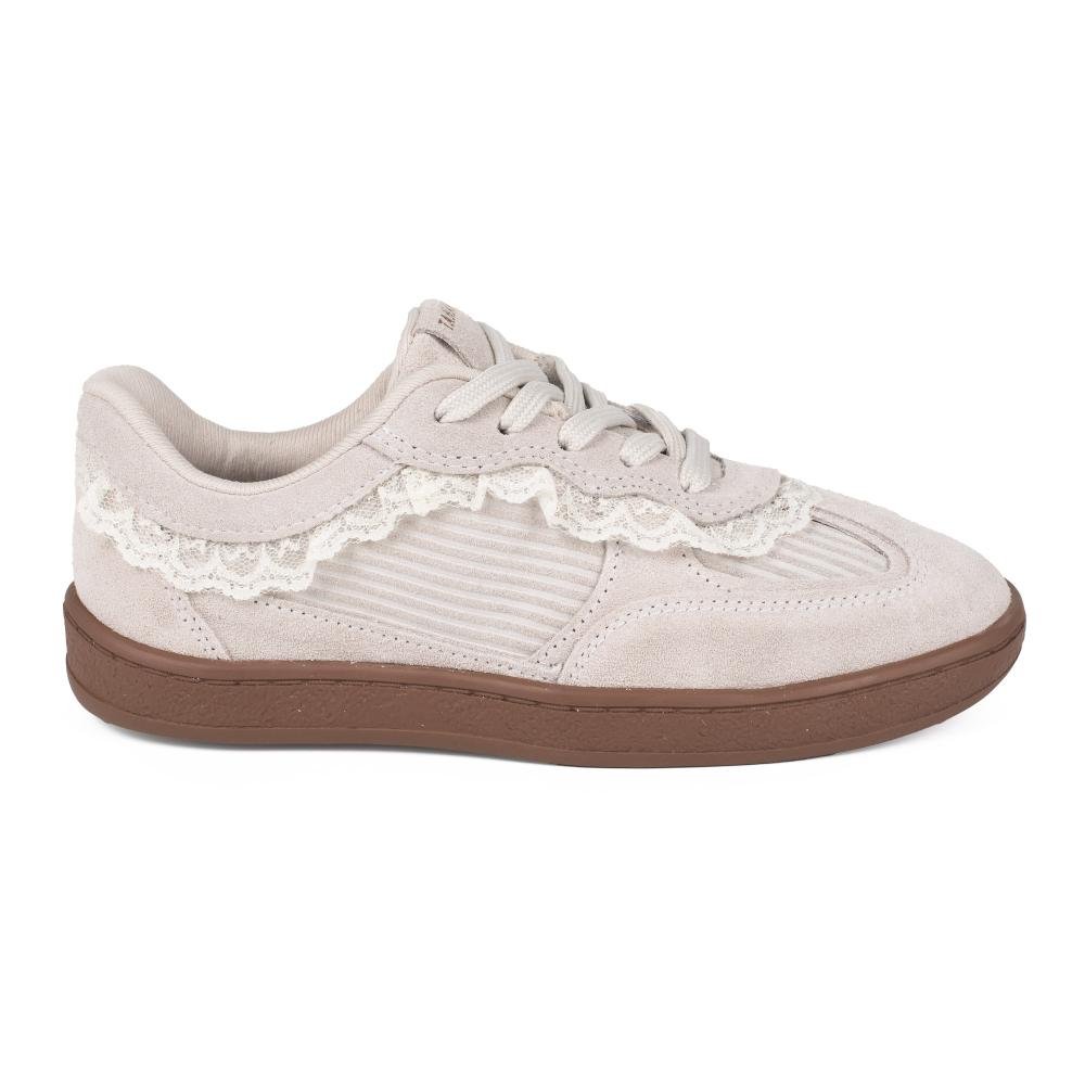 Tênis Tanara Em Couro Casual Feminino T9442 Bege 3