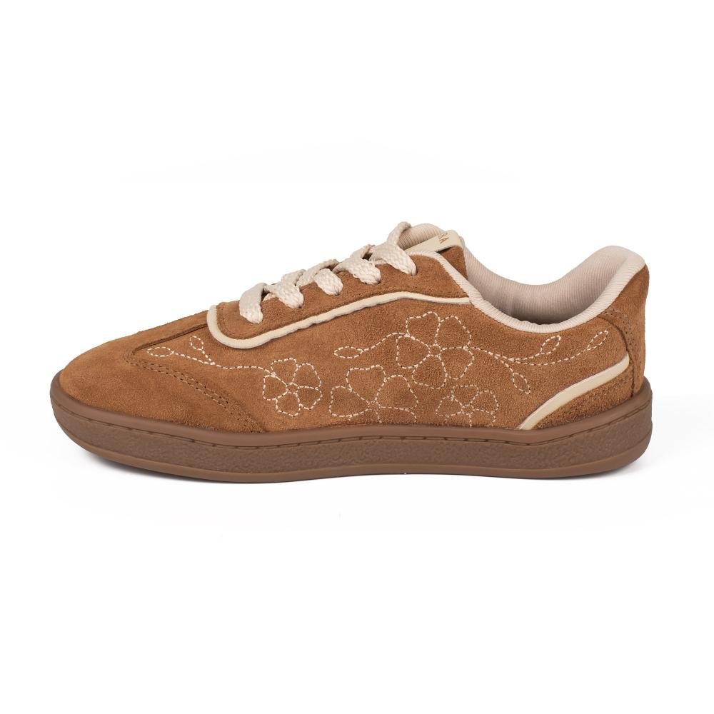 Tênis Tanara Em Couro Casual Feminino T9441 Caramelo 4