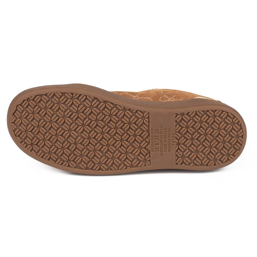 Tênis Tanara Em Couro Casual Feminino T9441 Caramelo 5