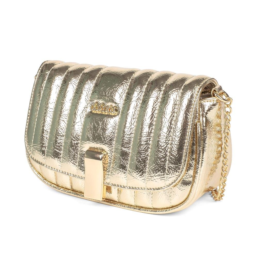 Bolsa Dakota Transversal Metalizada Feminina DK295 Metalizado/ouro 3