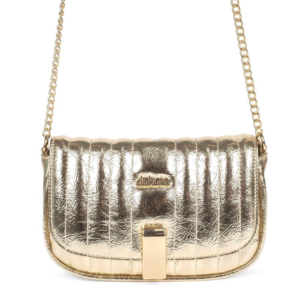 Bolsa Dakota Transversal Metalizada Feminina DK295 Metalizado/ouro 5