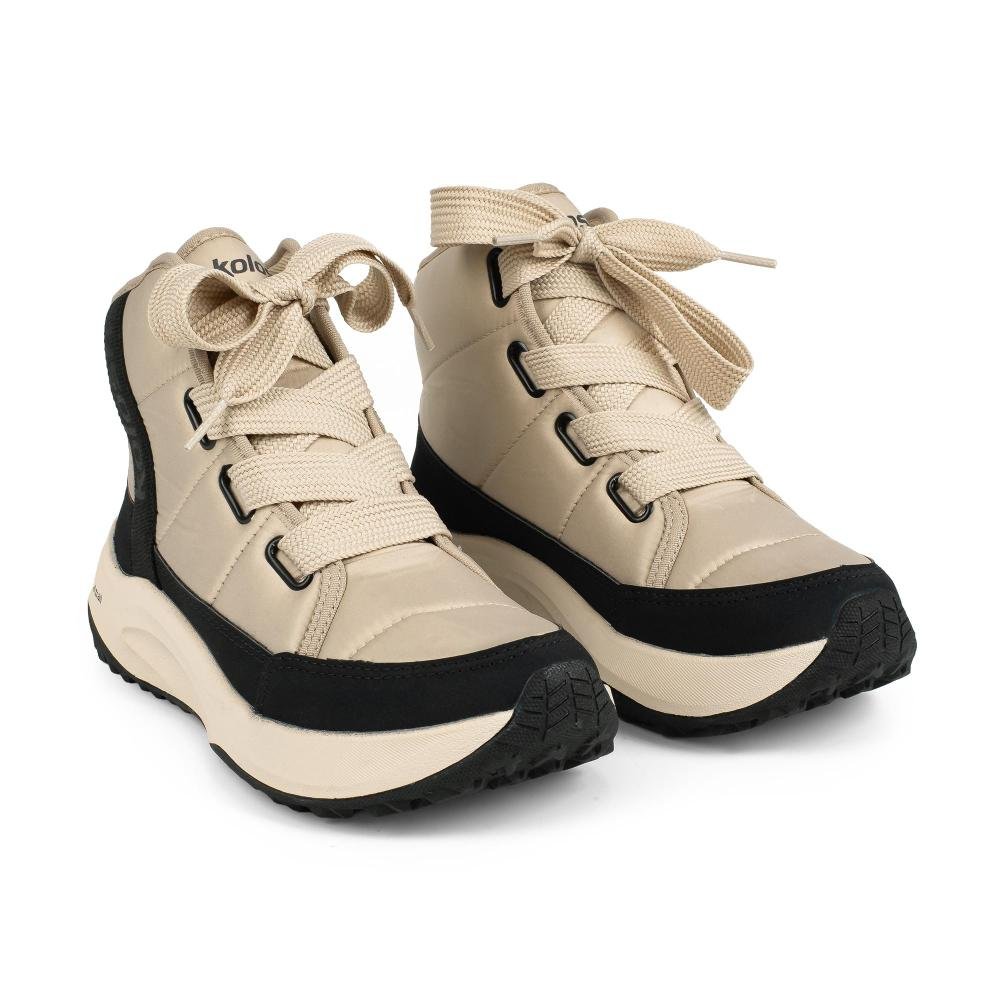Tênis Kolosh Adventure de Cano Alto Feminino E0507 Off White/Preto 4