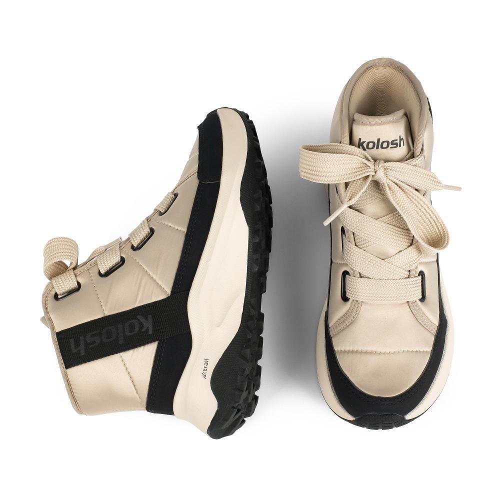 Tênis Kolosh Adventure de Cano Alto Feminino E0507 Off White/Preto 6