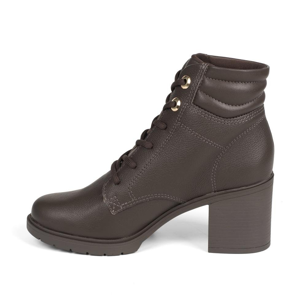Bota Coturno Dakota de Salto Bloco Em Couro Feminina D0461 Café 2