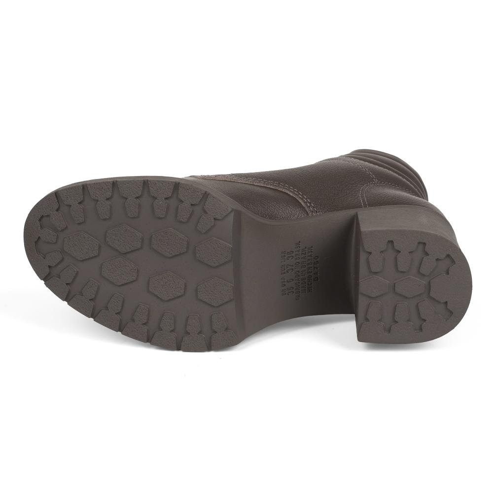 Bota Coturno Dakota de Salto Bloco Em Couro Feminina D0461 Café 3