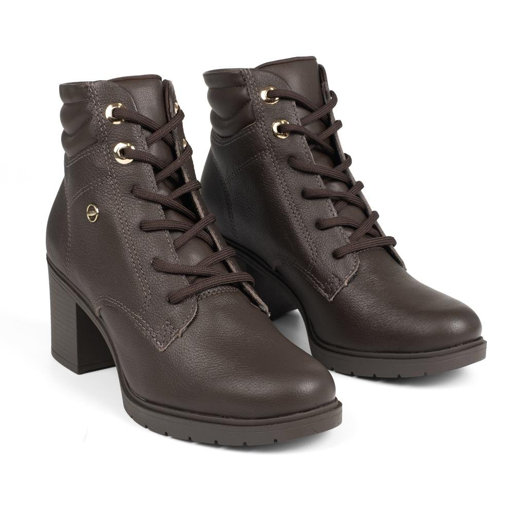 Bota Coturno Dakota de Salto Bloco Em Couro Feminina D0461 Café 4