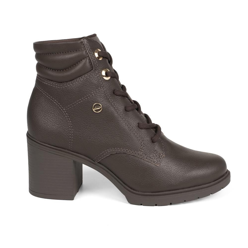 Bota Coturno Dakota de Salto Bloco Em Couro Feminina D0461 Café 6