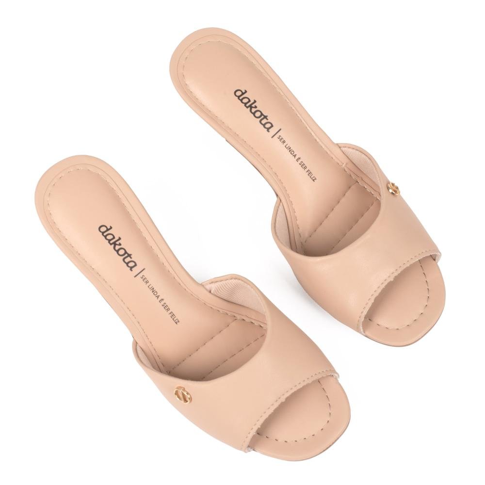 Tamanco Dakota de Salto Alto Feminino DB781 Bege 6