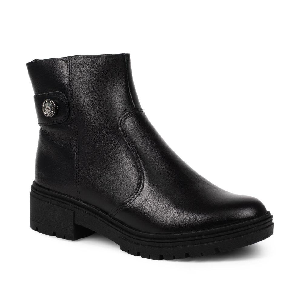 Bota Dakota de Cano Curto Em Couro Feminina D2411 Preto 1
