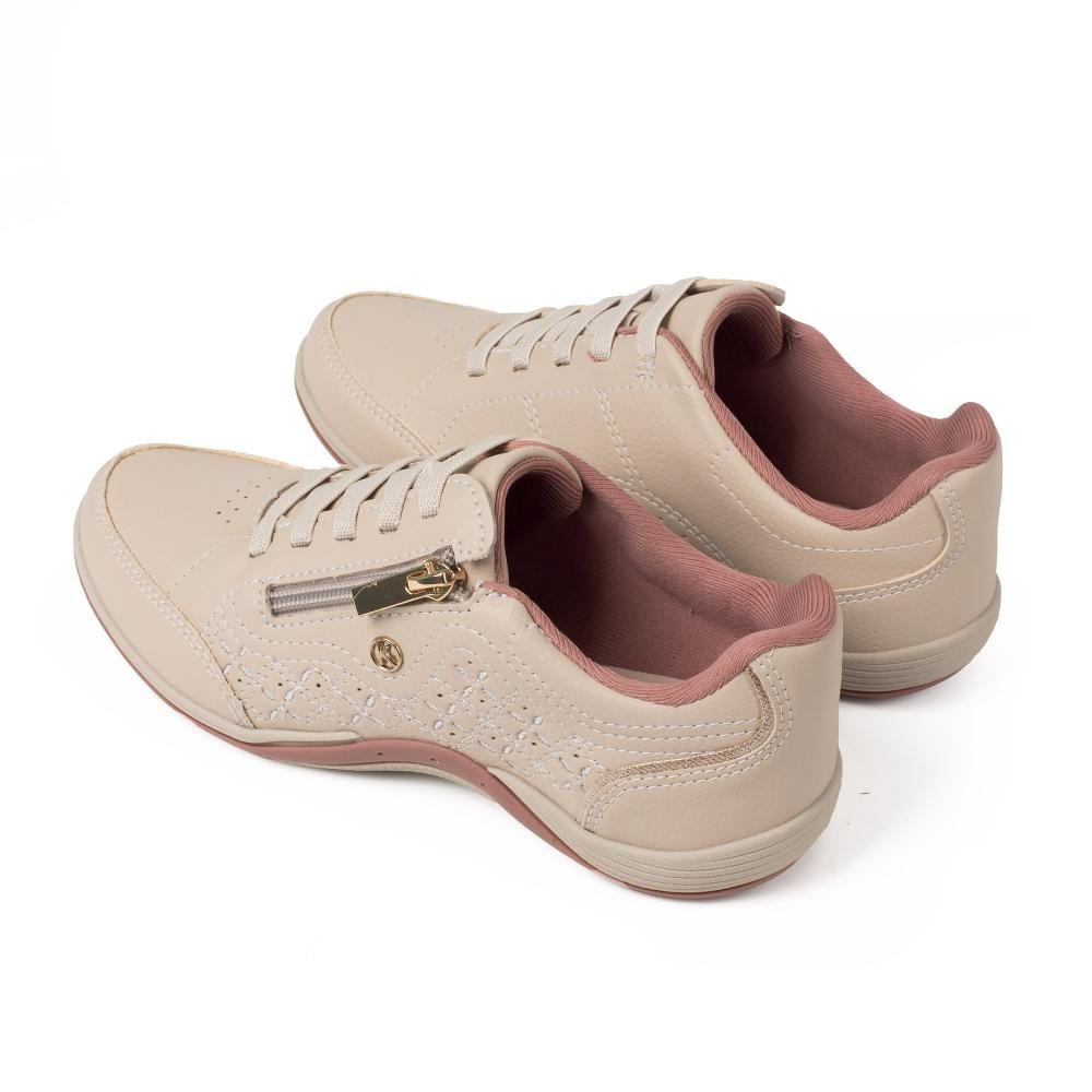 Tênis Kolosh Casual de Calce Fácil Feminino C3846 Bege/rosa 6
