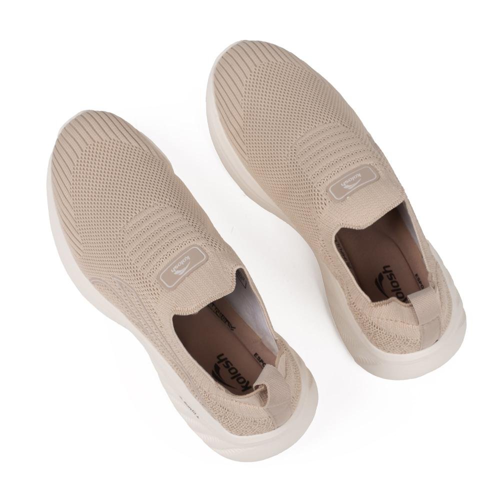 Tênis Kolosh Esportivo Slip On Feminino E0189 Bege 6
