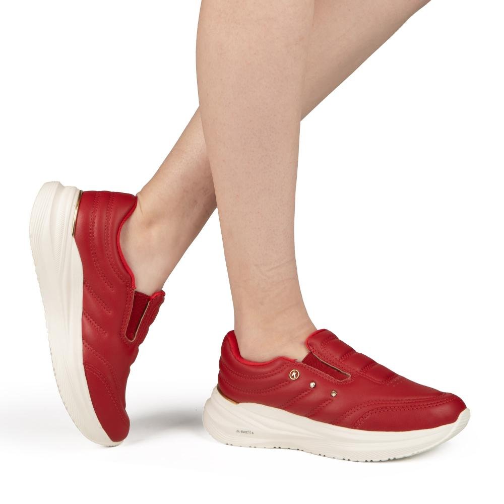 Tênis Kolosh Esportivo Slip On Feminino E0784 Vermelho 2