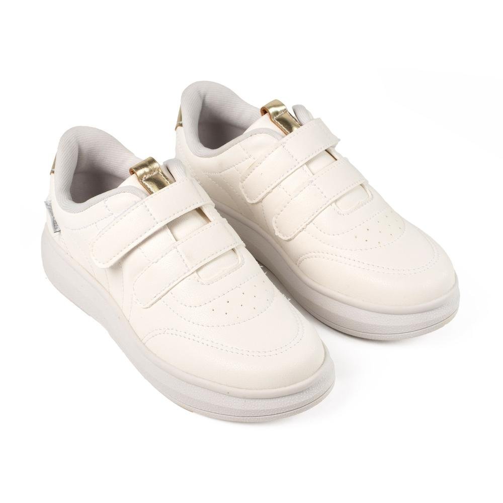Tênis Pink Cats Infantil de Calce Fácil V5005 Branco 5