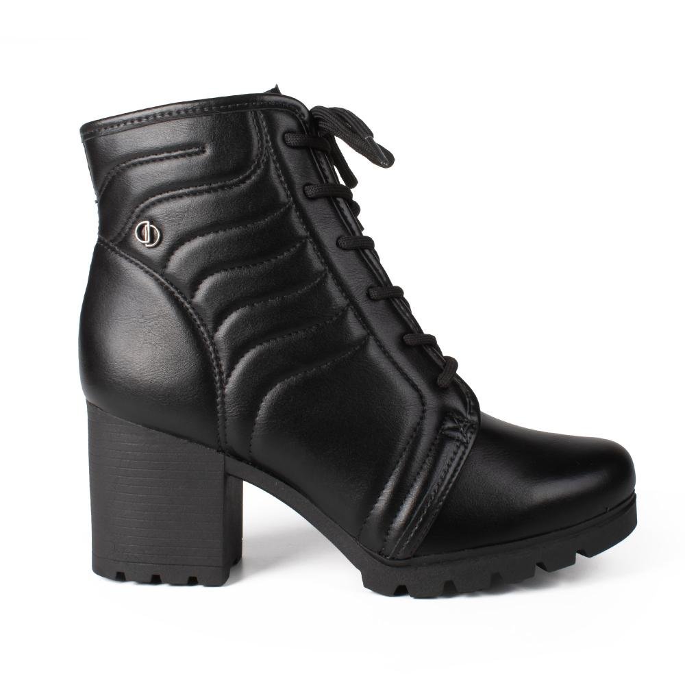Bota Coturno Dakota de Salto Bloco Feminina D2441 Preto 3