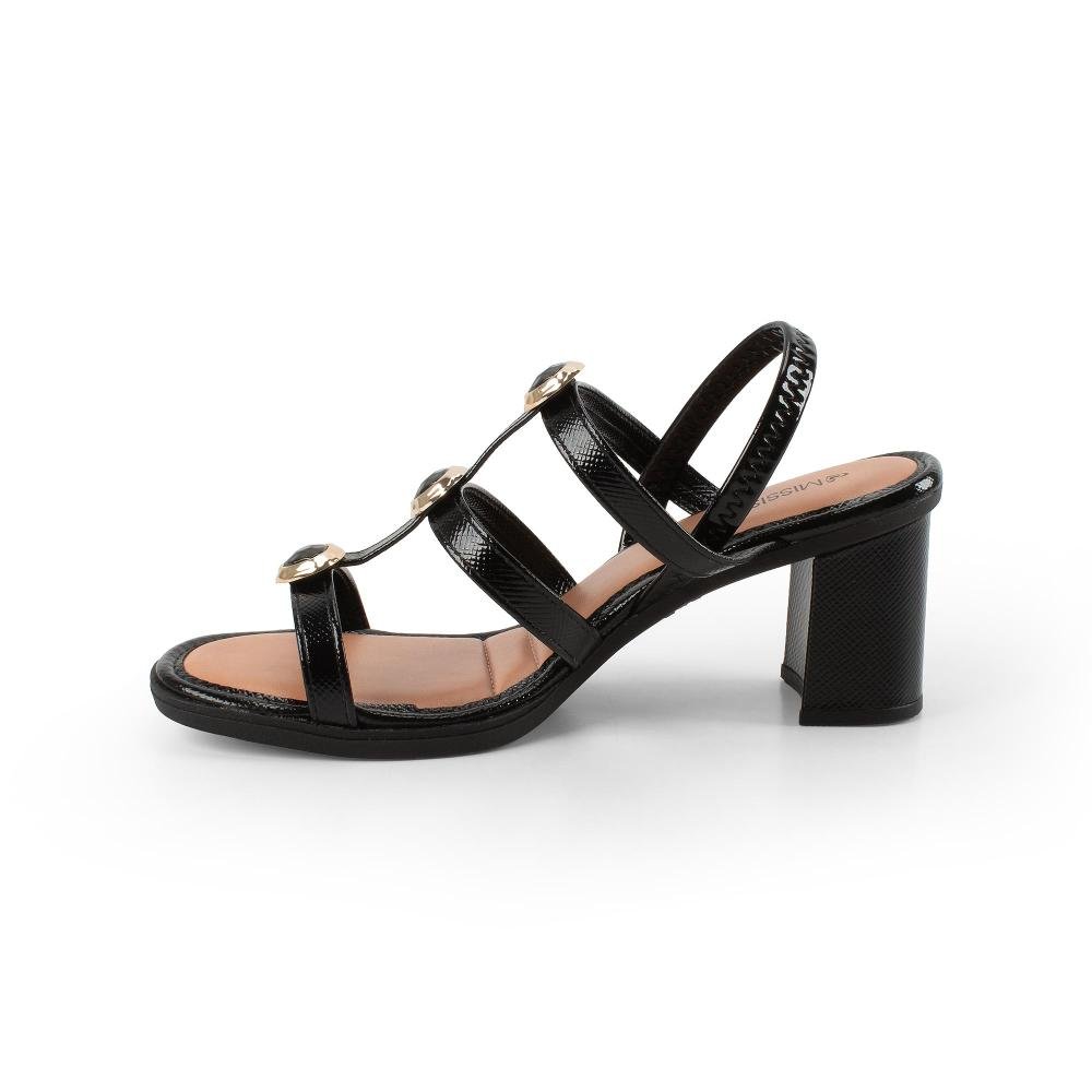 Sandália Mississipi de Salto Bloco Feminina J0591 Preto 4