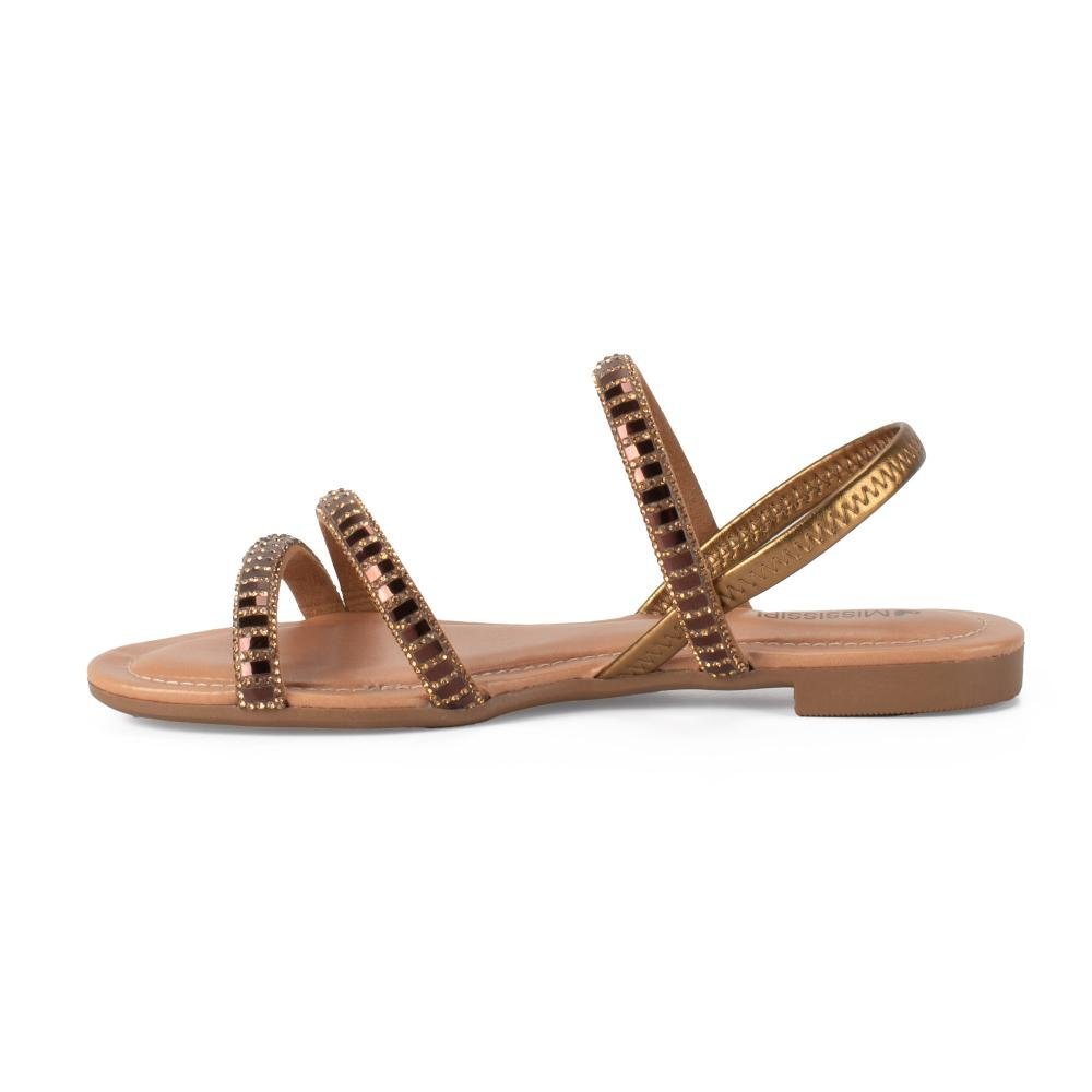 Sandália Mississipi Rasteira Feminina J0961 Bronze 4