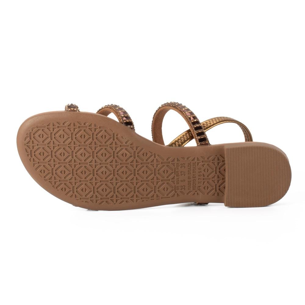 Sandália Mississipi Rasteira Feminina J0961 Bronze 5