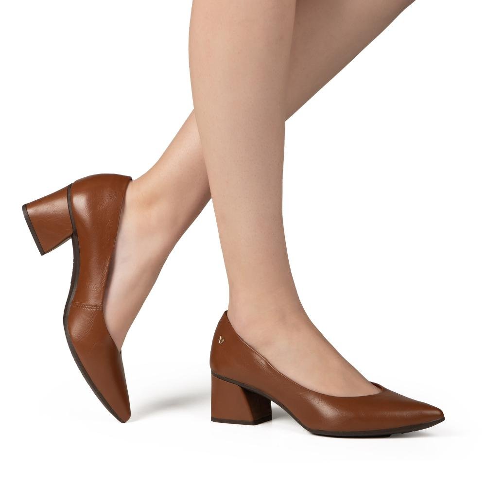 Scarpin Mississipi de Salto Bloco Feminino J1941 Marrom 2